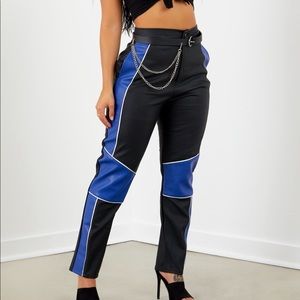 SORELLA RACER PANT BLACK AND BLUE SIZE LARGE